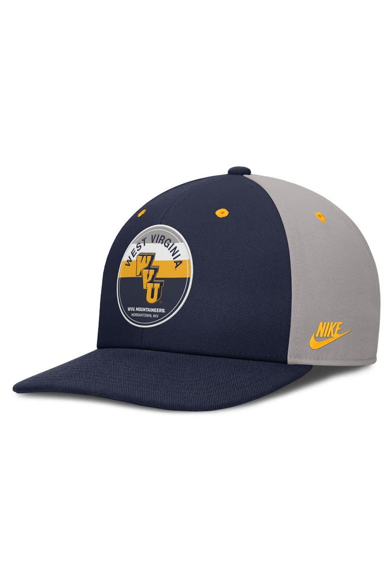 Men's Nike Navy/Gray West Virginia Mountaineers Prep Pro Performance Snapback Hat, Main, color, Navy