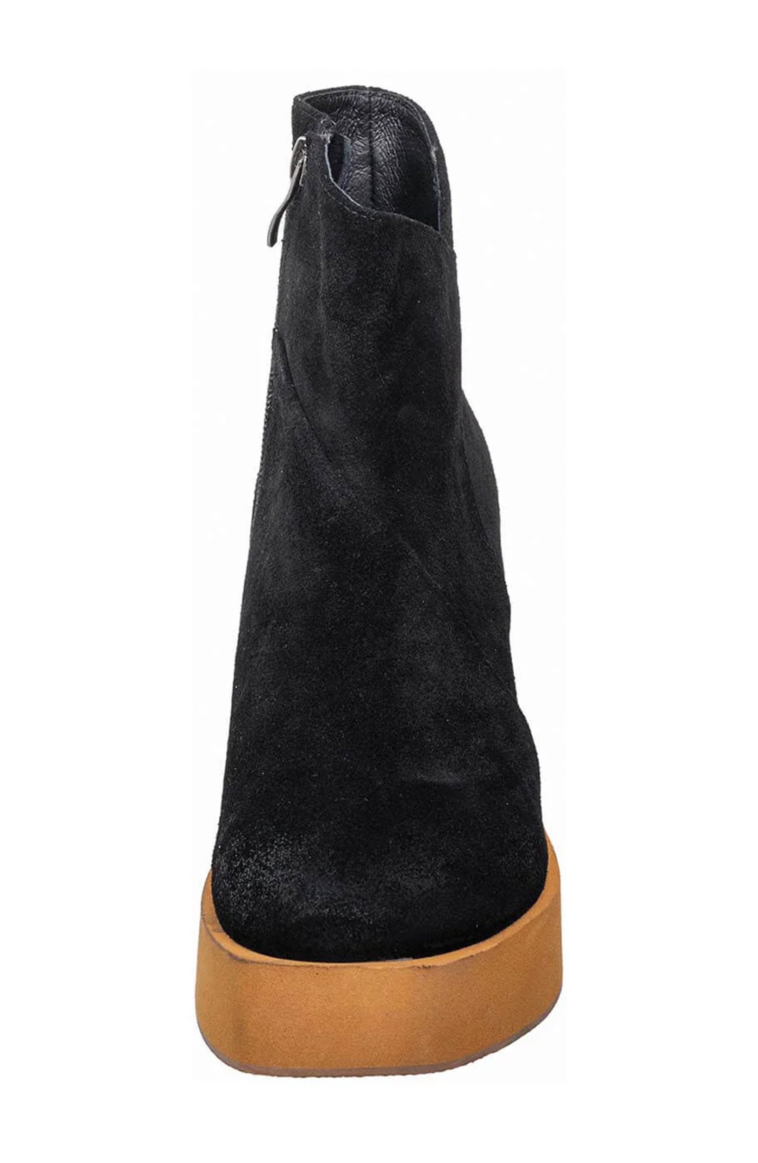ANTELOPE Suede Platform Wedge Boot, Alternate, color, Black