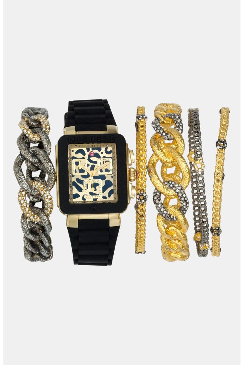'Park Jelly Bean' Tiger Dial Watch, 33mm x 36mm, Main, color, BLACK/ GOLD CHEETAH
