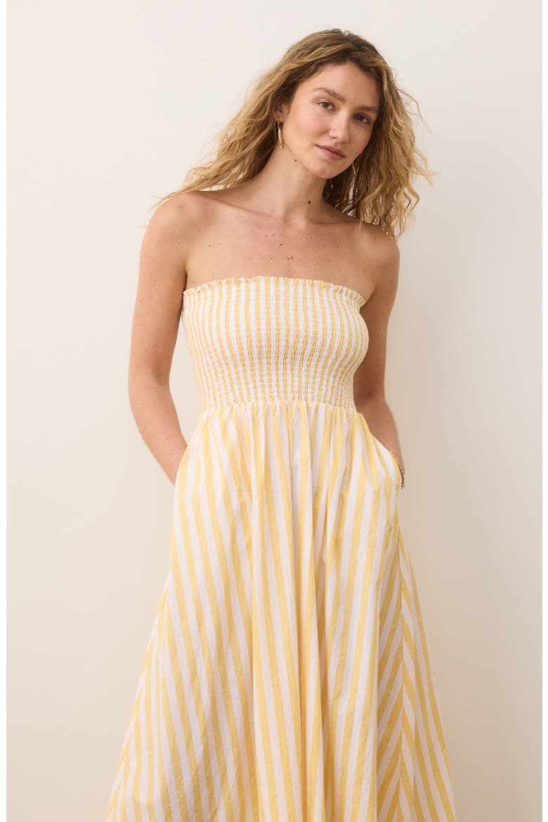 Sutton Stripe Smocked Pima Cotton Maxi Sundress, Alternate, color, MARIGOLD