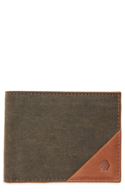 Antique Cotton & Leather Bifold Wallet