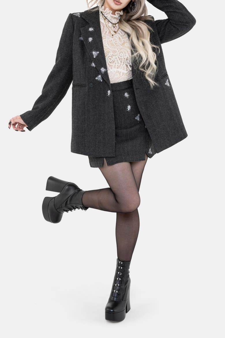 Chrysina Sequin Embellished Blazer, Alternate, color, Grey