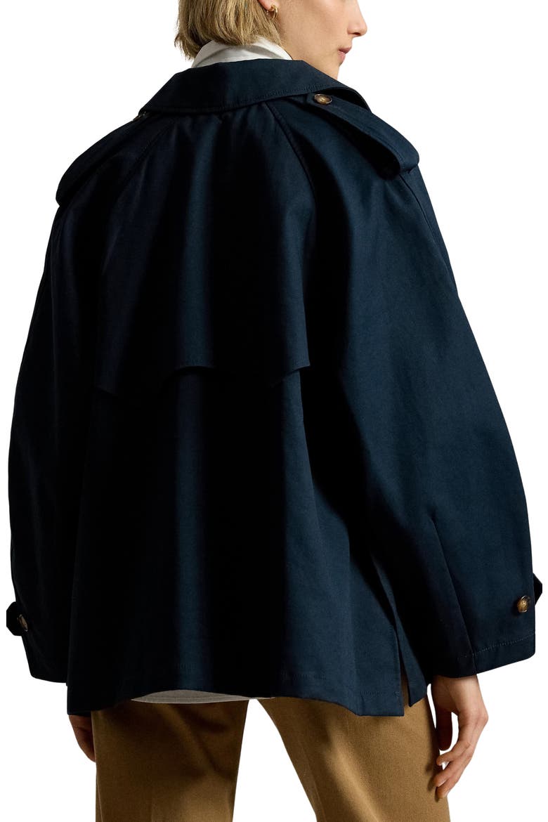 Cotton Twill Balloon Trench Coat, Alternate, color, RL NAVY