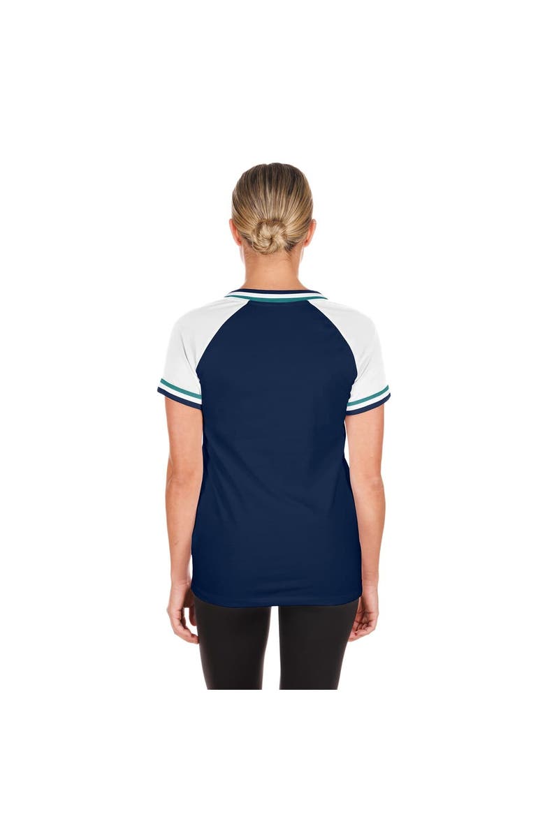 New Era Women's New Era Navy Seattle Mariners Gameday Raglan V-Neck T-Shirt, Alternate, color, 