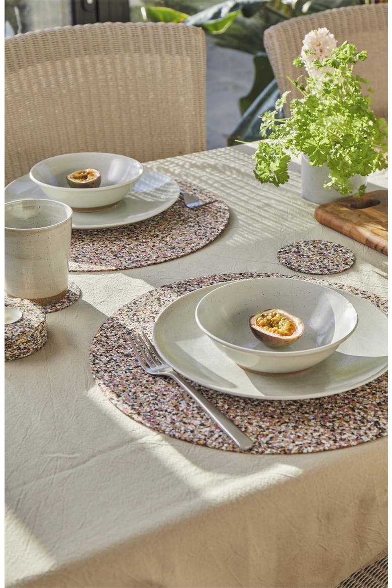 Beach Clean MAX Round Placemats Set of 6, Alternate, color, Natural Cork