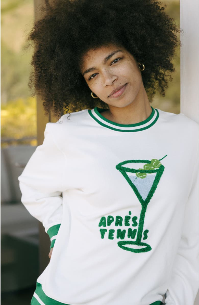 Ellsworth + Ivey Elle Sweatshirt - Apres Tennis, Alternate, color, Ivory