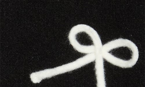 Rails Francesca Intarsia Bow Cardigan In Black