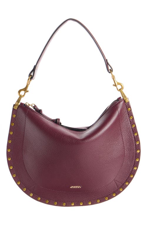 Isabel Marant Oskan Soft Zipped Leather Crossbody Bag In Burgundy