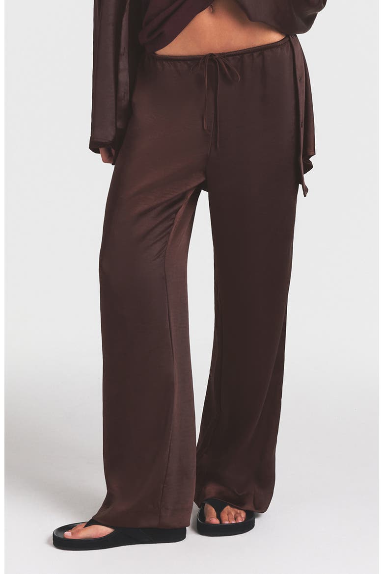 Lightweight Satin Straight Leg Pants, Main, color, ESPRESSO