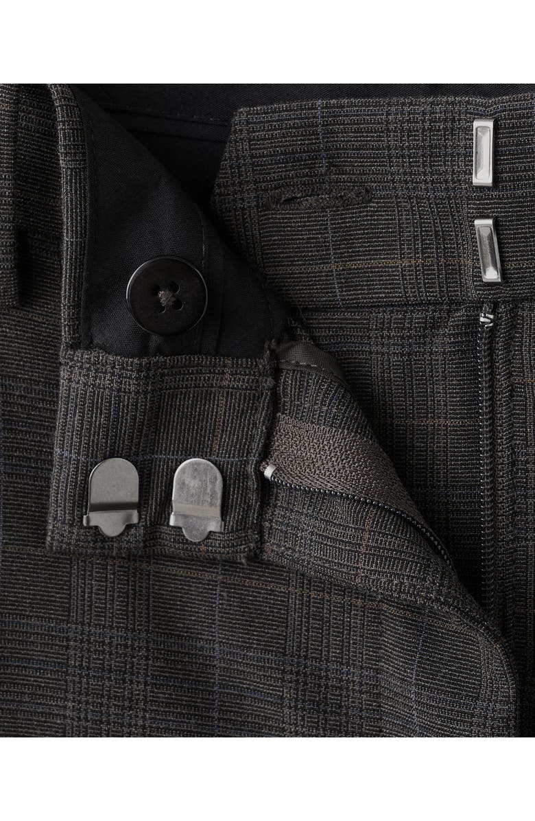 MANGO Check Pleated Pants, Alternate, color, Brown