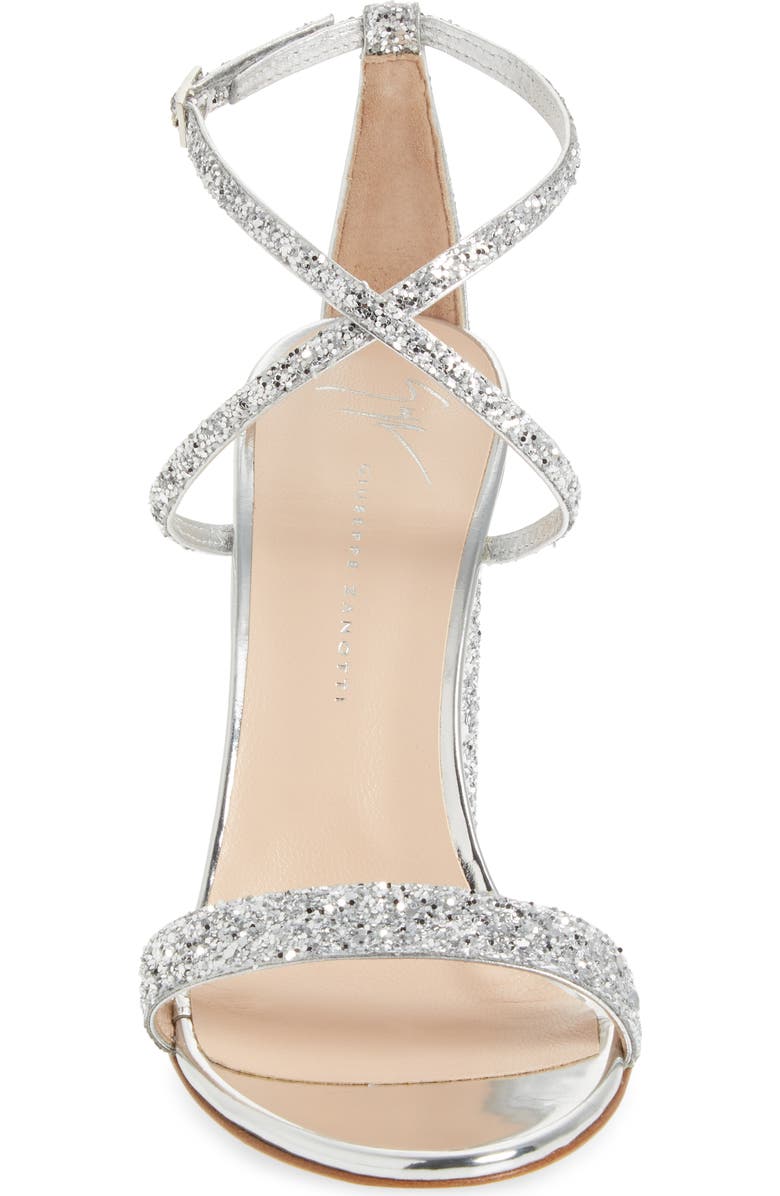 Giuseppe Zanotti Glitter Heel Sandal, Alternate, color,