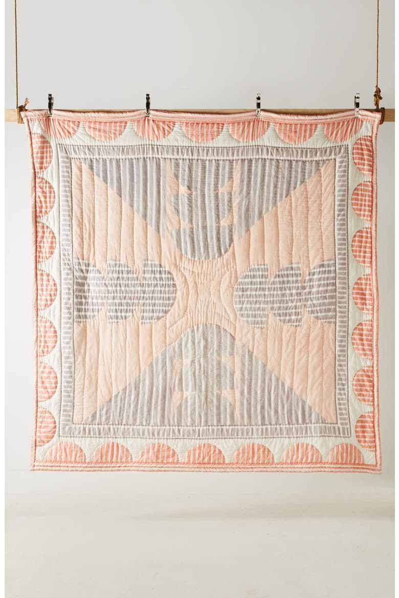 Anthropologie Stripe Geo Quilt, Alternate, color, PINK