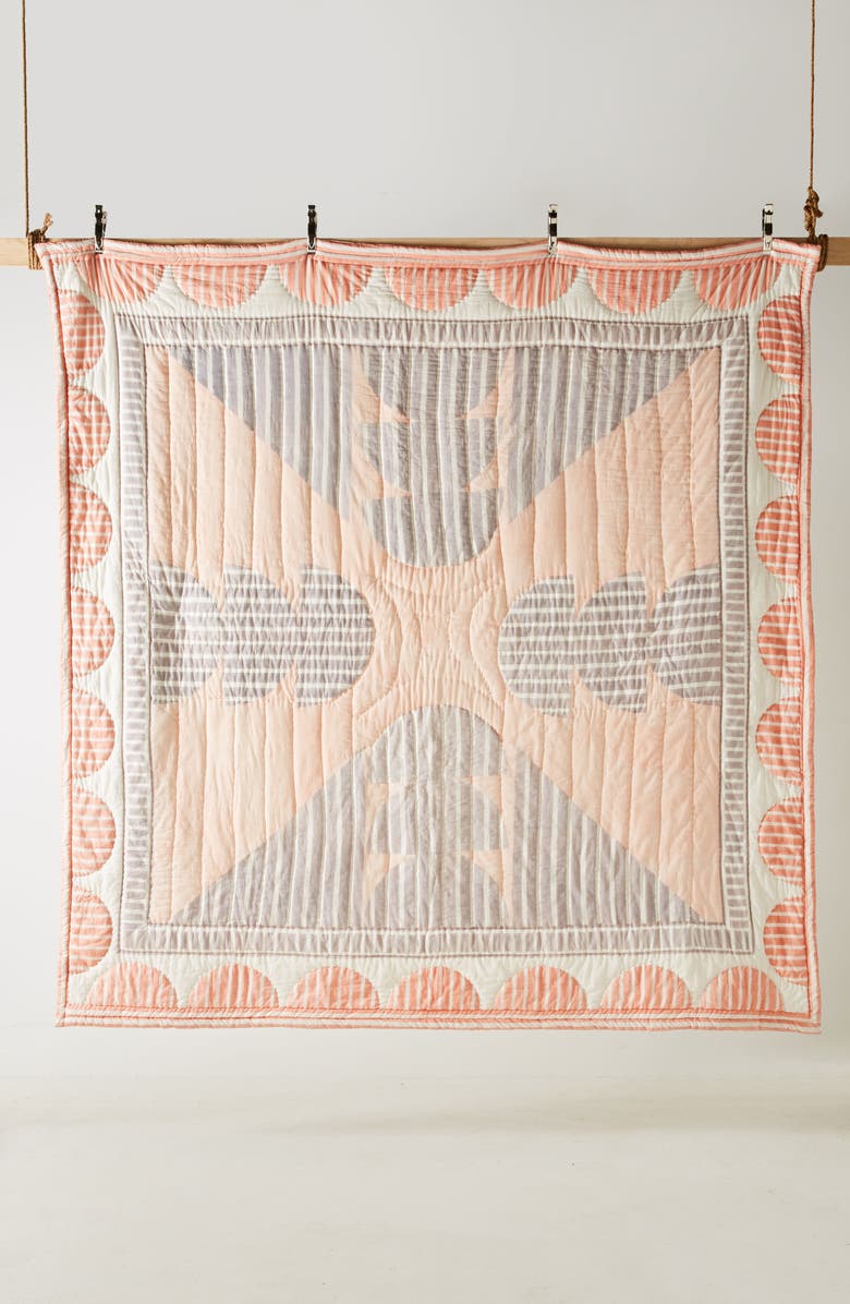 Anthropologie Home Anthropologie Stripe Geo Quilt, Alternate, color, 