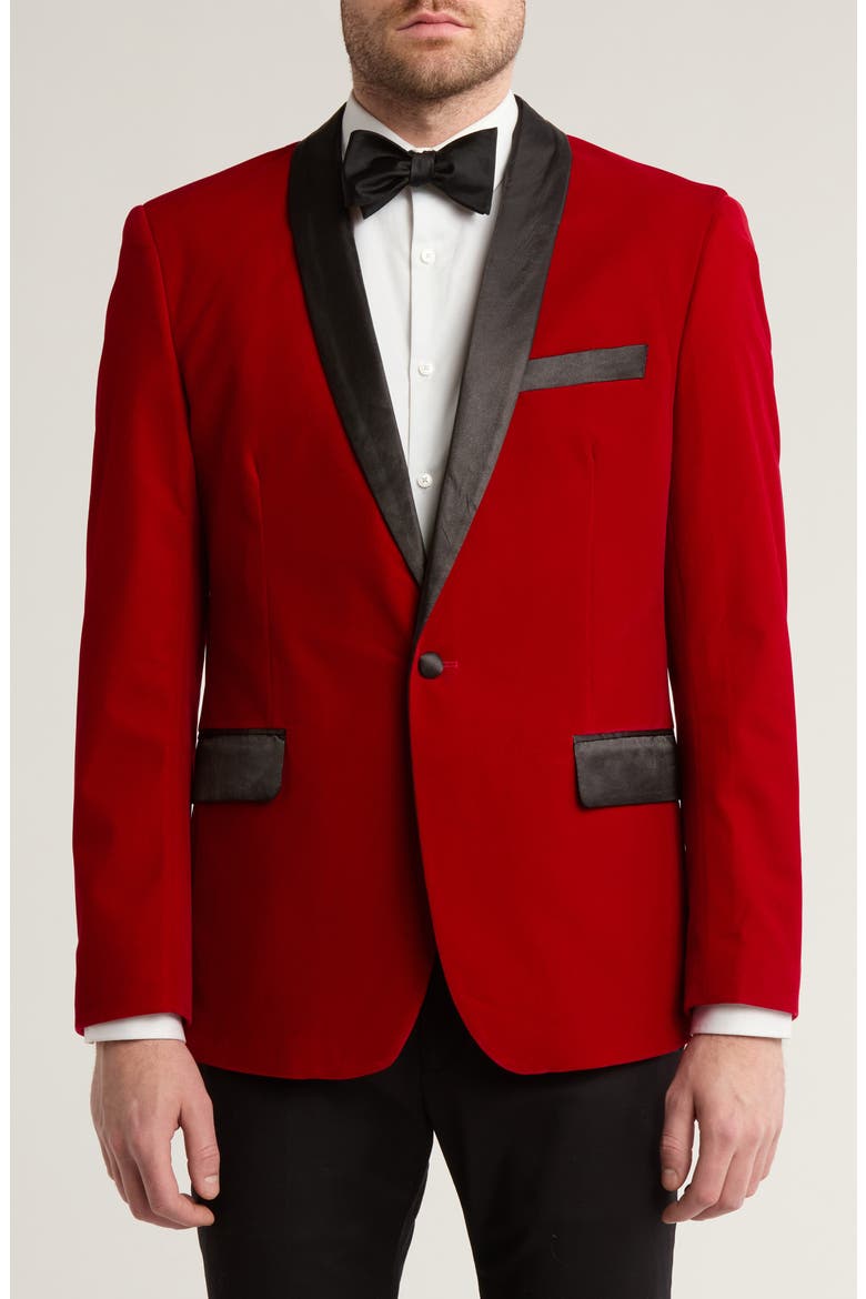 T.R. PREMIUM Slim Fit Velvet Blazer (Men) | Nordstromrack