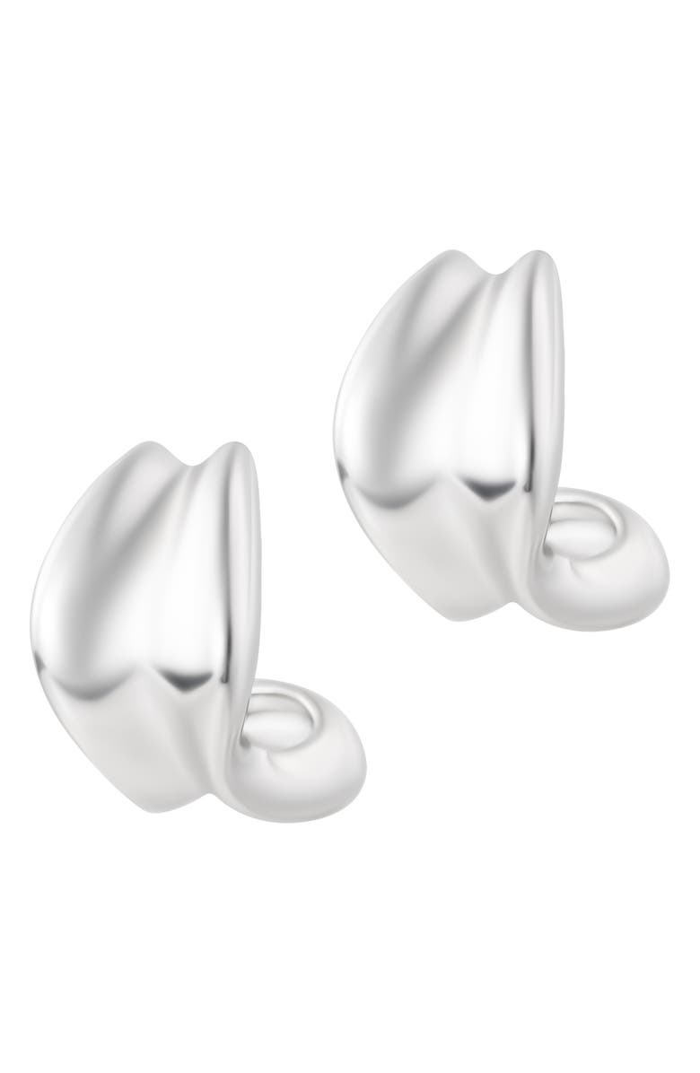 Adornia Sculpted Hoop Earrings, Alternate, color, Silver