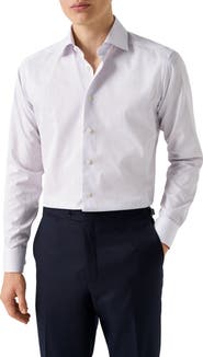 Eton Slim Fit Stripe Cotton Twill Dress Shirt