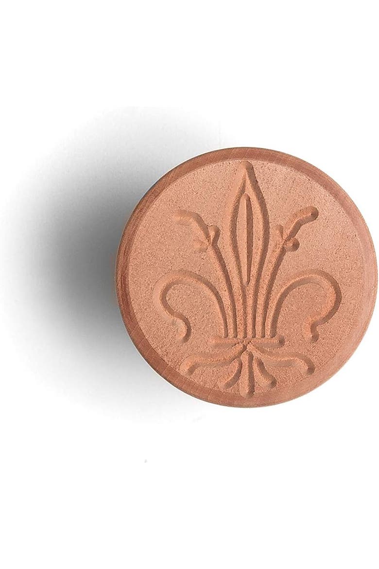 Corzetto Cutter Stamp, Made in Italy, Lily Design, Alternate, color, Tan
