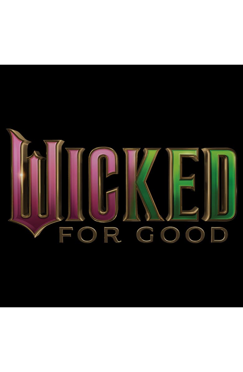 Wicked: For Good Men's Wicked For Good Official Pink and Green Logo  Graphic T-Shirt, Alternate, color, Black