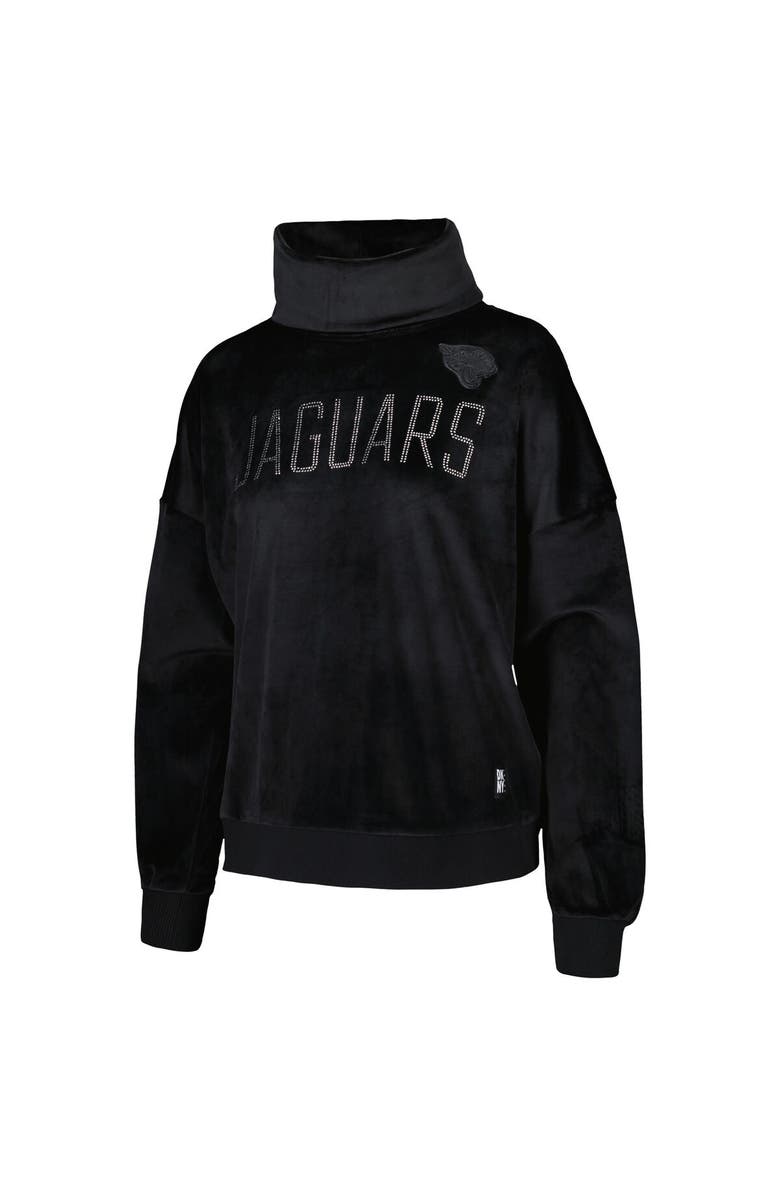 DKNY SPORT Women's DKNY Sport Black Jacksonville Jaguars Deliliah Rhinestone Funnel Neck Pullover Sweatshirt, Alternate, color, Black
