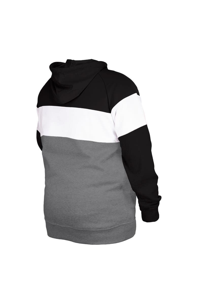 New Era Men's New Era Black Oakland Raiders Big & Tall Throwback Colorblock Pullover Hoodie, Alternate, color, Black