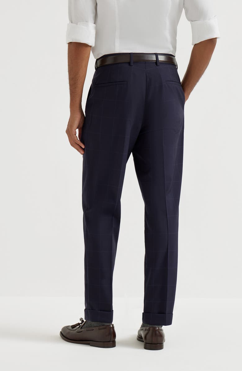 Brunello Cucinelli Virgin wool trousers, Alternate, color, Navy Blue