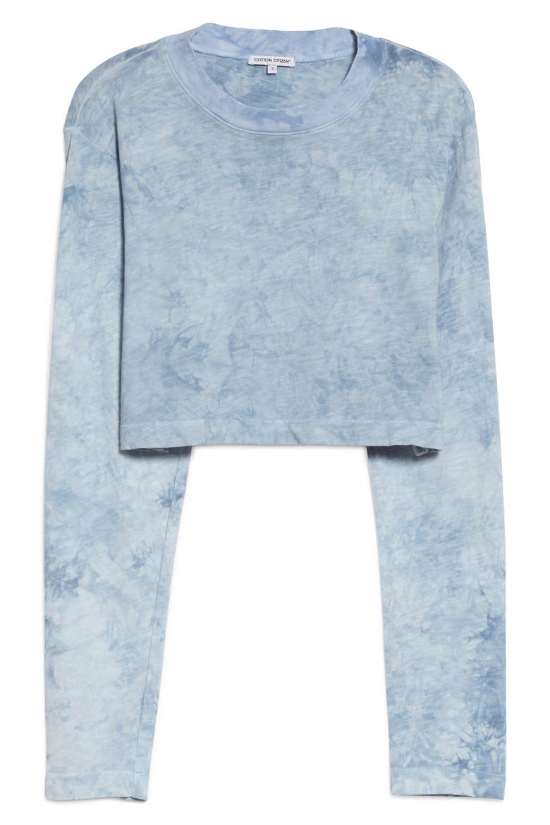 Tokyo Tie Dye Crop Tee, Alternate, color, AQUA CRYSTAL