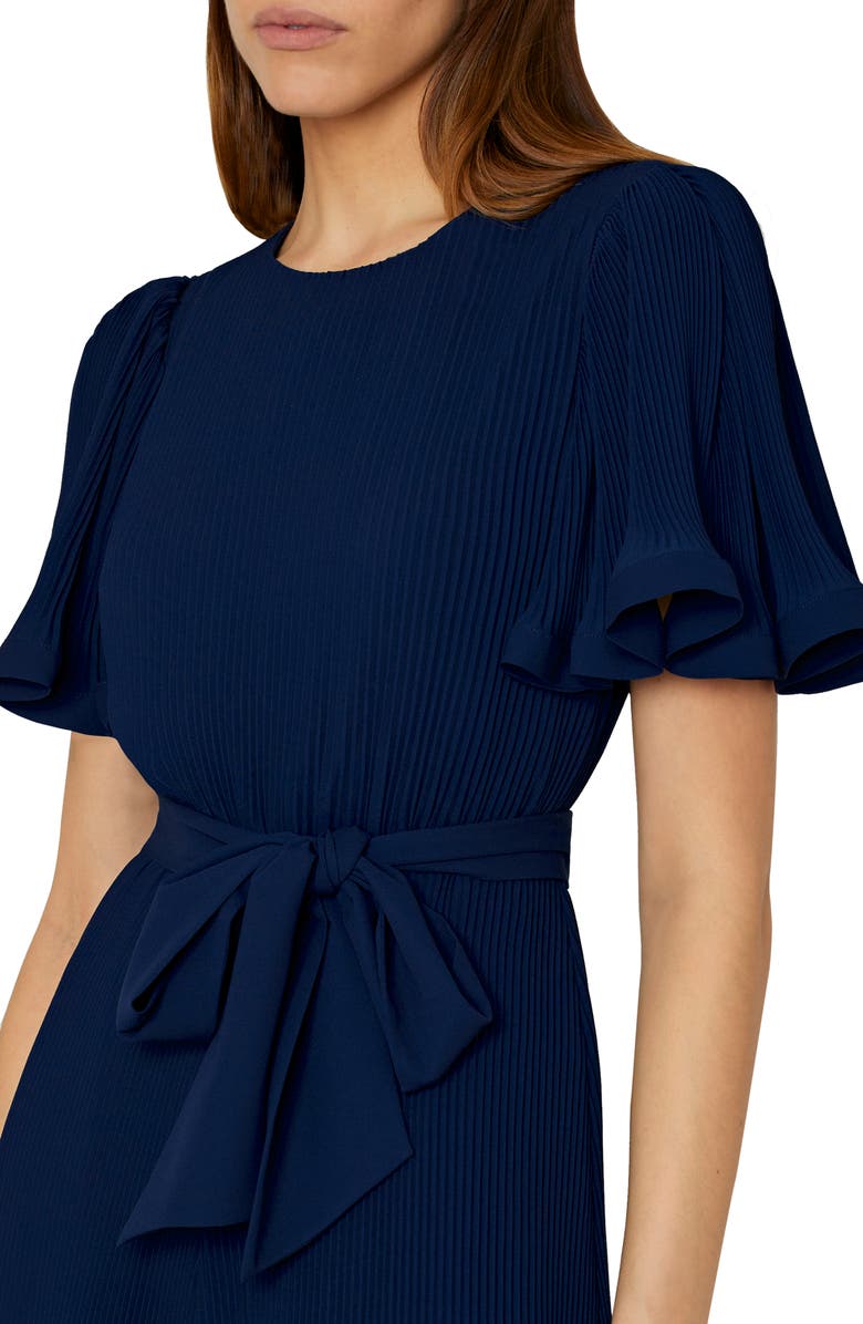 Milly Lumi Pleated Tie Waist Dress, Alternate, color,