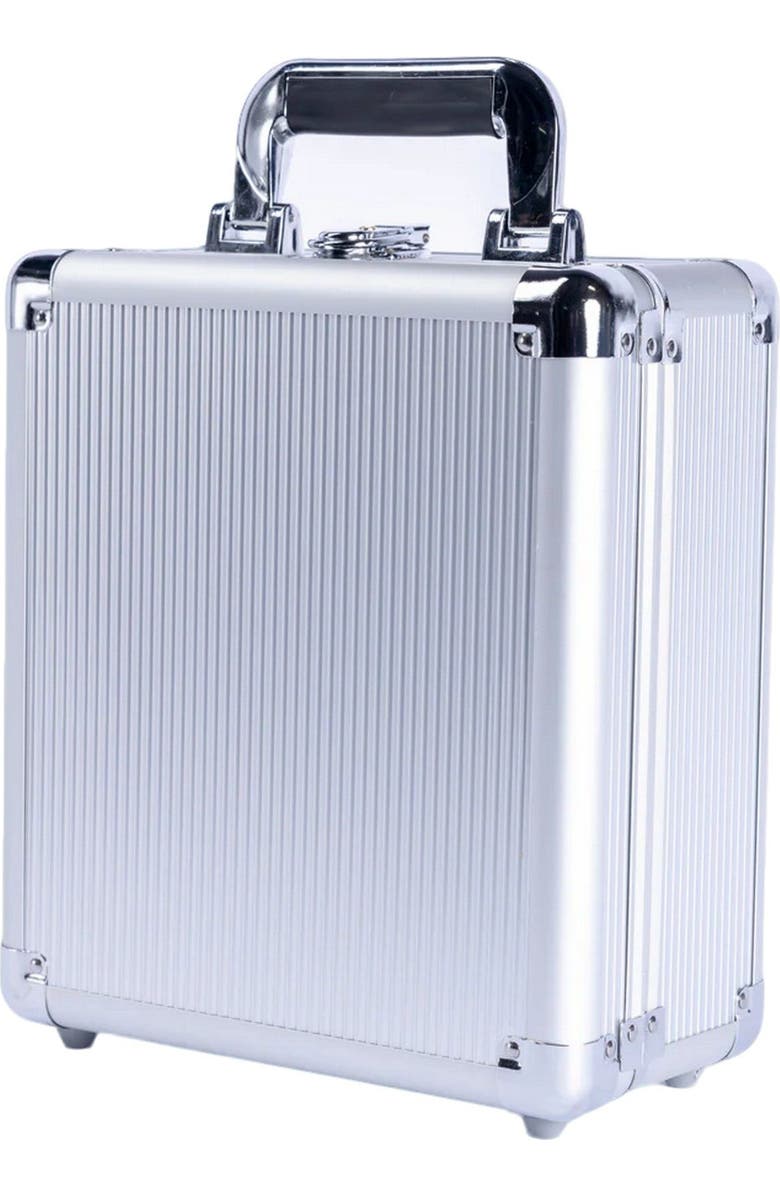 VinGardeValise VinGlas 2-Stem Wine Glass Case, Alternate, color, Silver