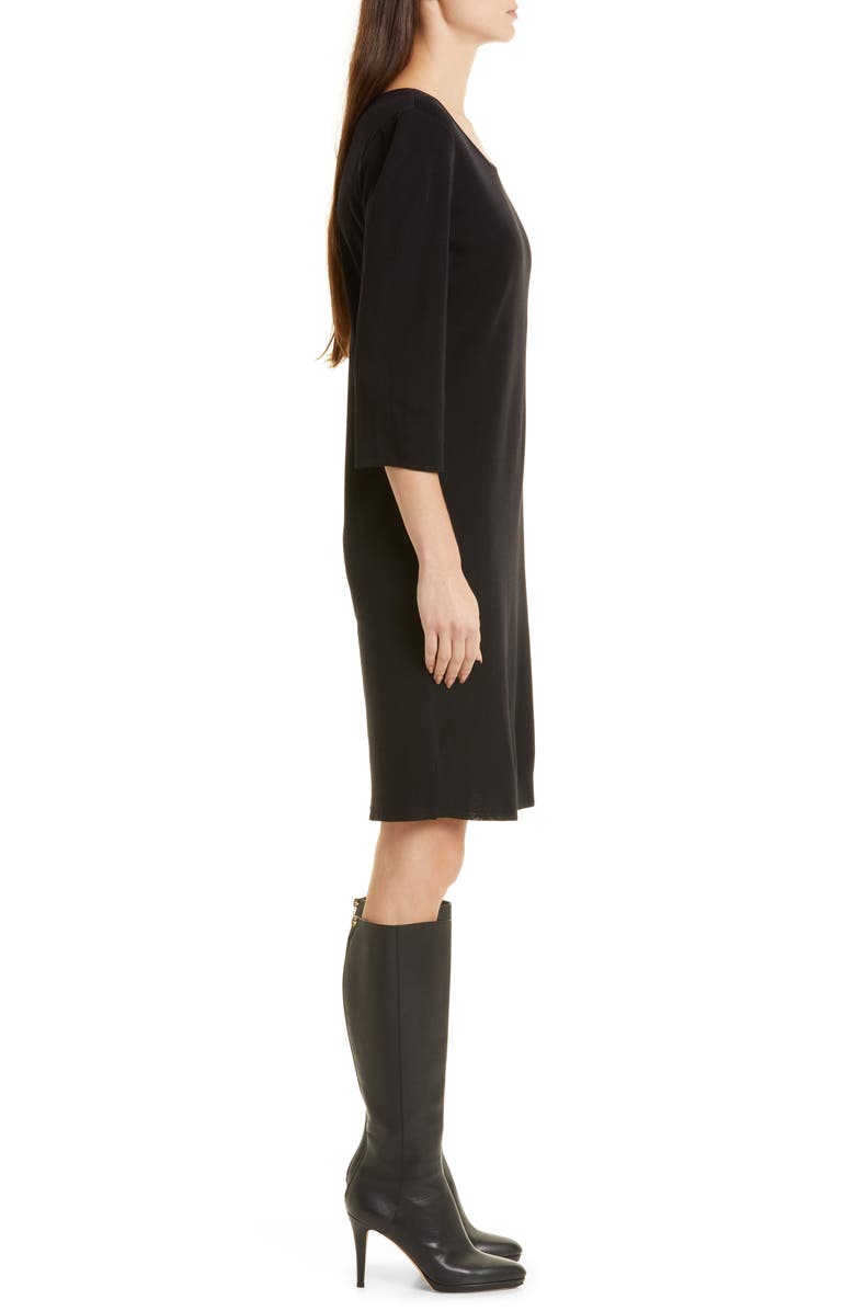 Misook Scoop Neck Knit Dress, Alternate, color, Black