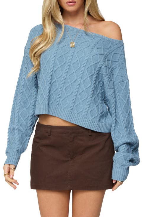 Cable Off the Shoulder Sweater