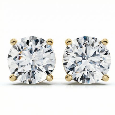 2Ct TW Round Diamond Studs in 14k Gold Lab Grown Earrings