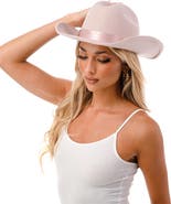 MARCUS ADLER Satin Ribbon Wool Cowboy Hat