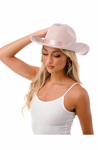 Satin Ribbon Wool Cowboy Hat