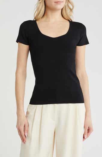 Elie Tahari Sweetheart Ribbed T-Shirt