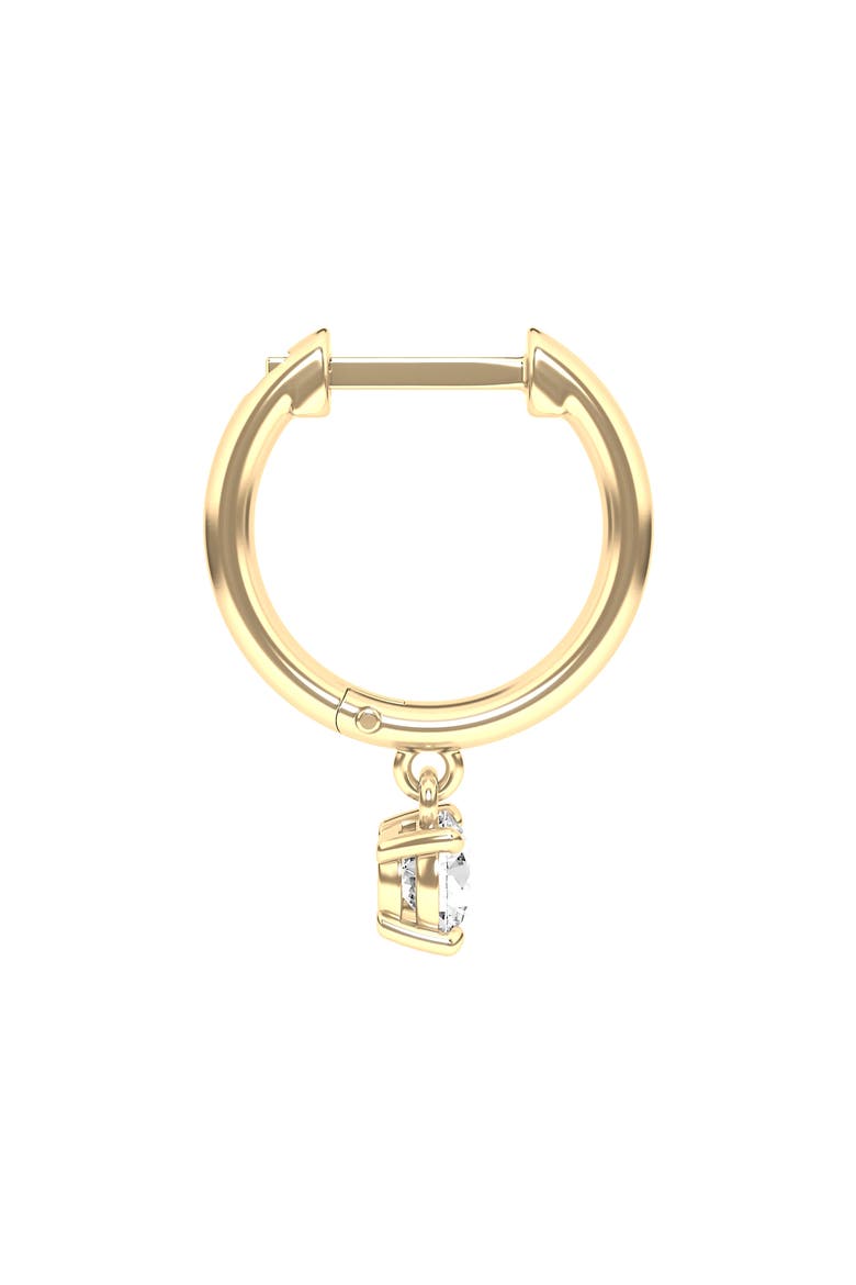 Lab Created Diamond Drop Huggie Hoop Earrings, Alternate, color, 18K YELLOW GOLD