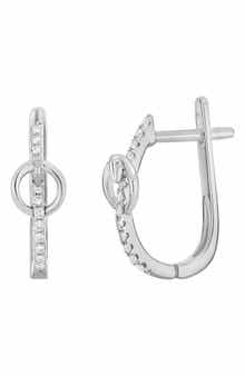 Carrière Jewelry Diamond J-Huggie Hoop Earrings - 0.18ct.