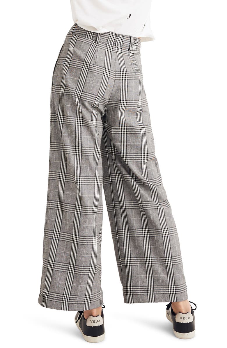 Madewell Plaid Pleated Wide Leg Pants, Alternate, color,