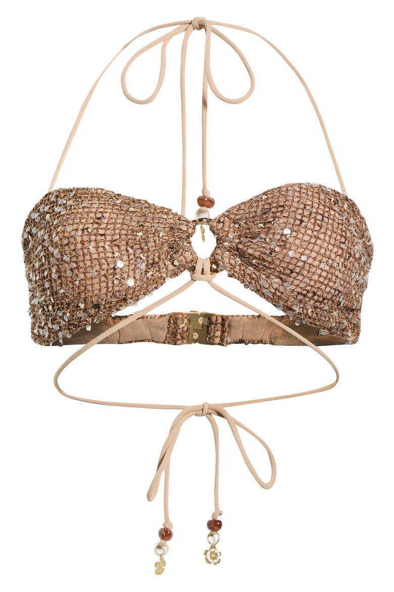 Sequin Strappy O-Ring Crop Top, Alternate, color, ESSPRESSO SPRITZ