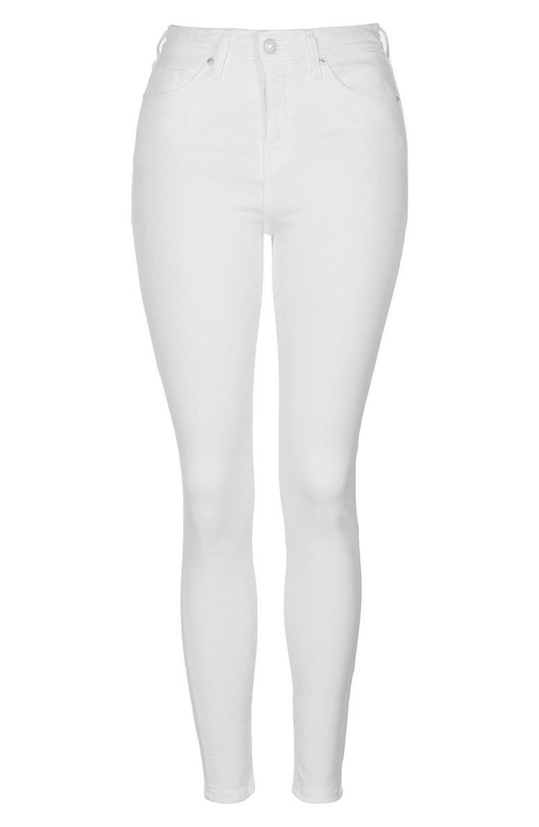 Topshop Jamie High Waist Skinny Jeans, Alternate, color, White
