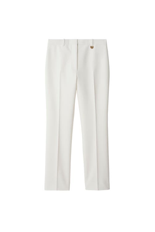 Burberry Wool Tailored Trousers In White