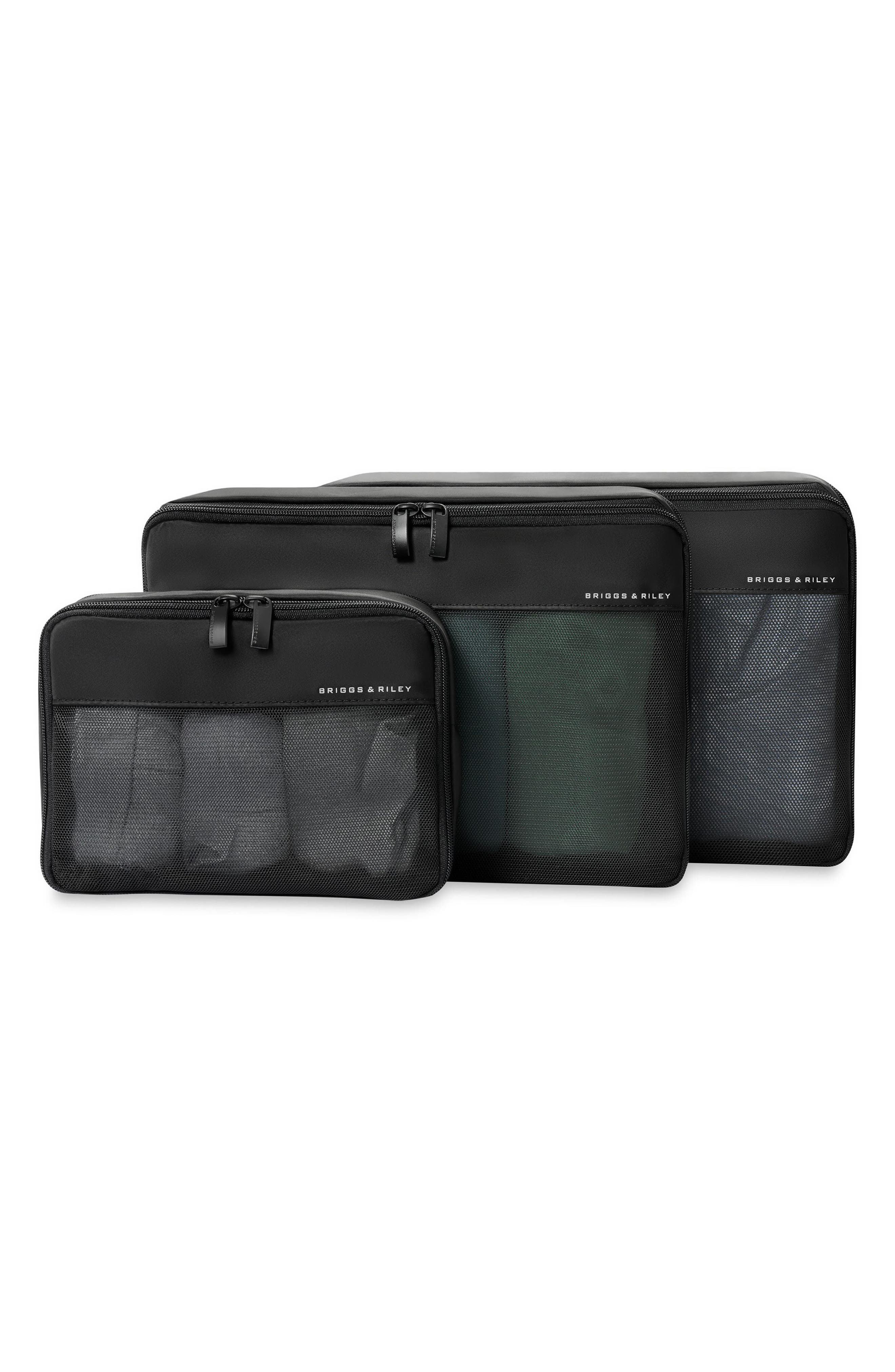 Briggs & Riley 3-Piece Carry-On Compression Packing Cubes, Main, color, Black