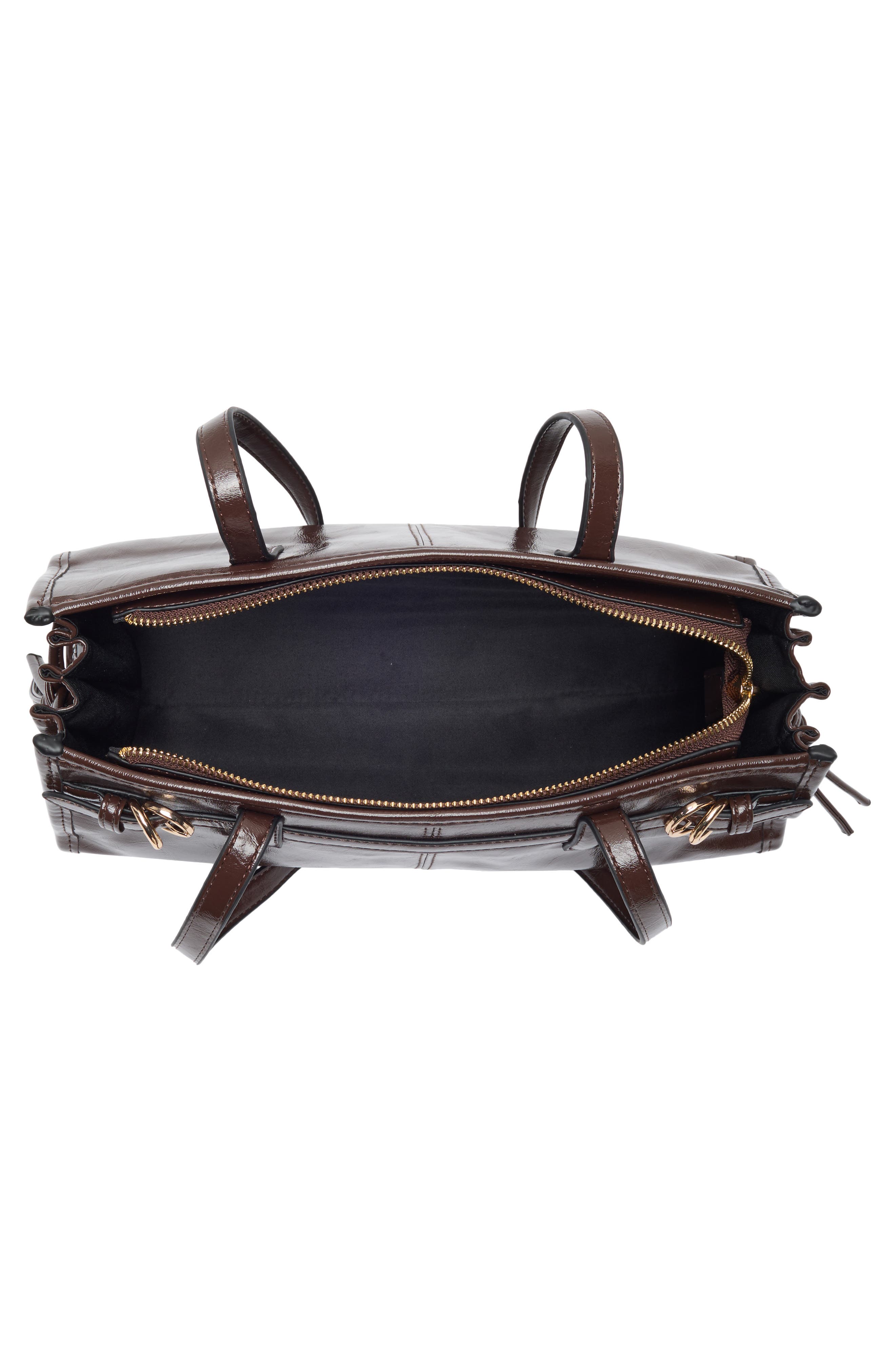 Chadwin Faux Leather Shoulder Bag, Alternate, color, CHOCO FONDANT CRINKLE
