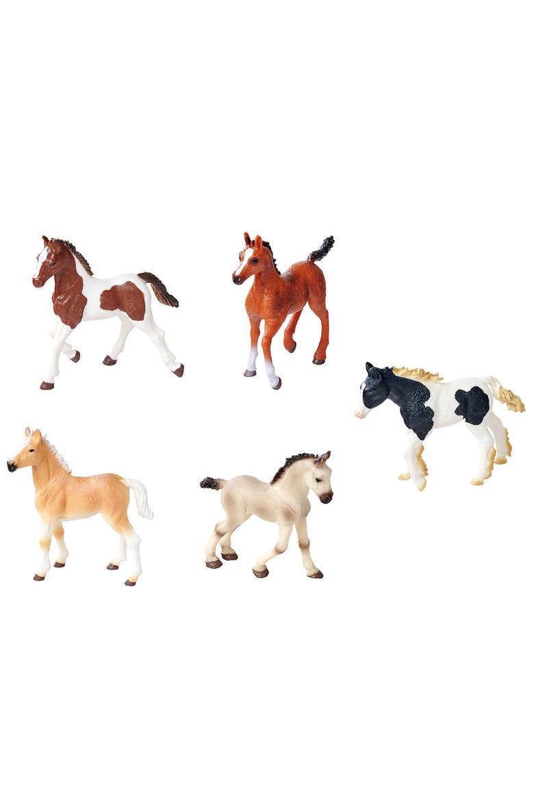 Foals Set 5 Horse Figurines Collectible Toy Animals for Kids 3+, Main, color, Multicolored