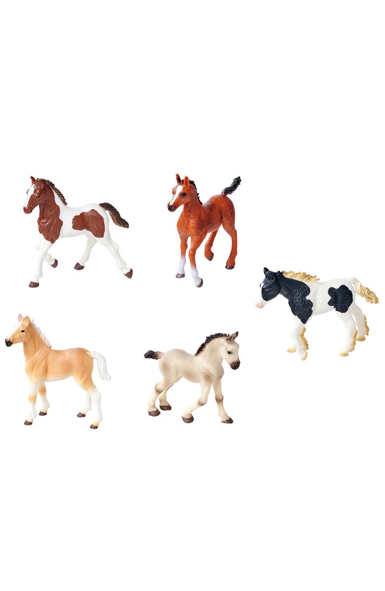 Simba Foals Set 5 Horse Figurines Collectible Toy Animals for Kids 3+, Main, color, Multicolored