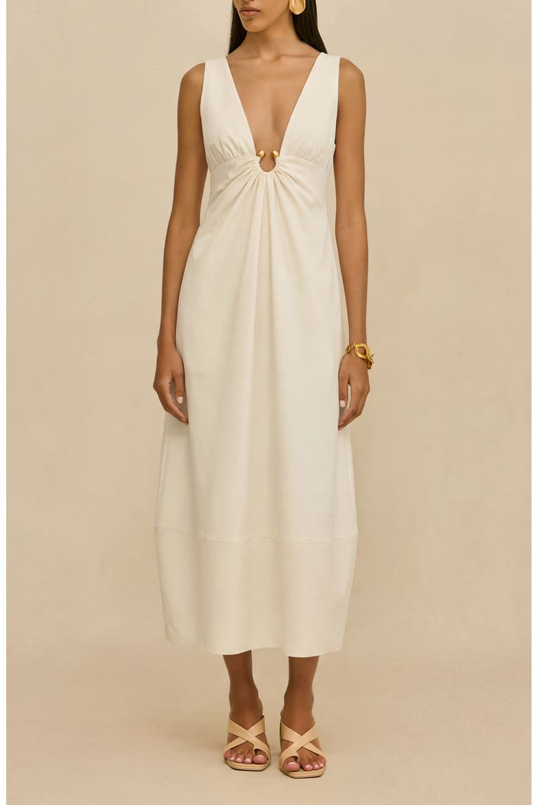Ebisu Sleeveless A-Line Dress, Main, color, OFF WHITE