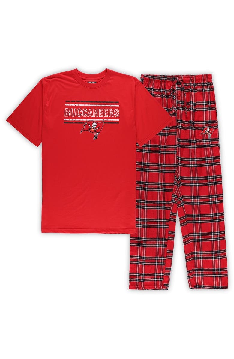 CONCEPTS SPORT Men's Concepts Sport Red/Black Tampa Bay Buccaneers Big & Tall Flannel Sleep Set, Main, color, 