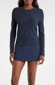 G/FORE Pointelle Knit Crewneck Golf Sweater