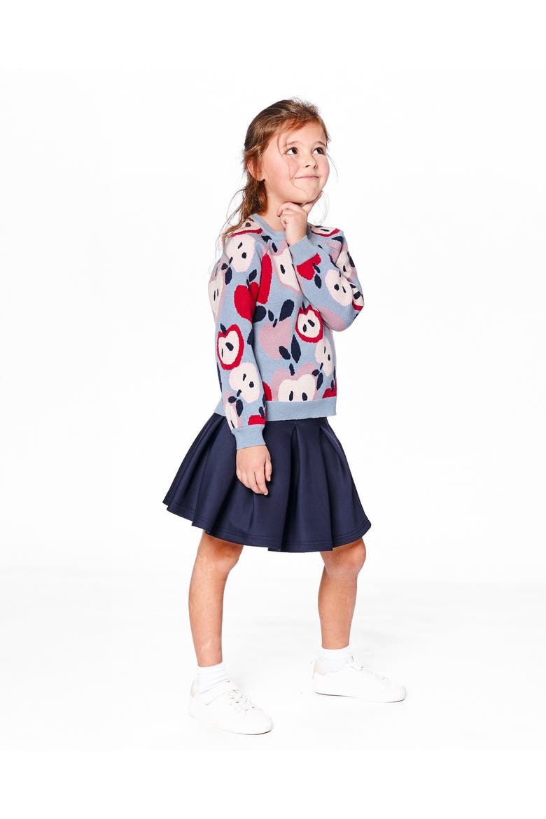 Pleated Milano Skirt, Alternate, color, Navy Blue