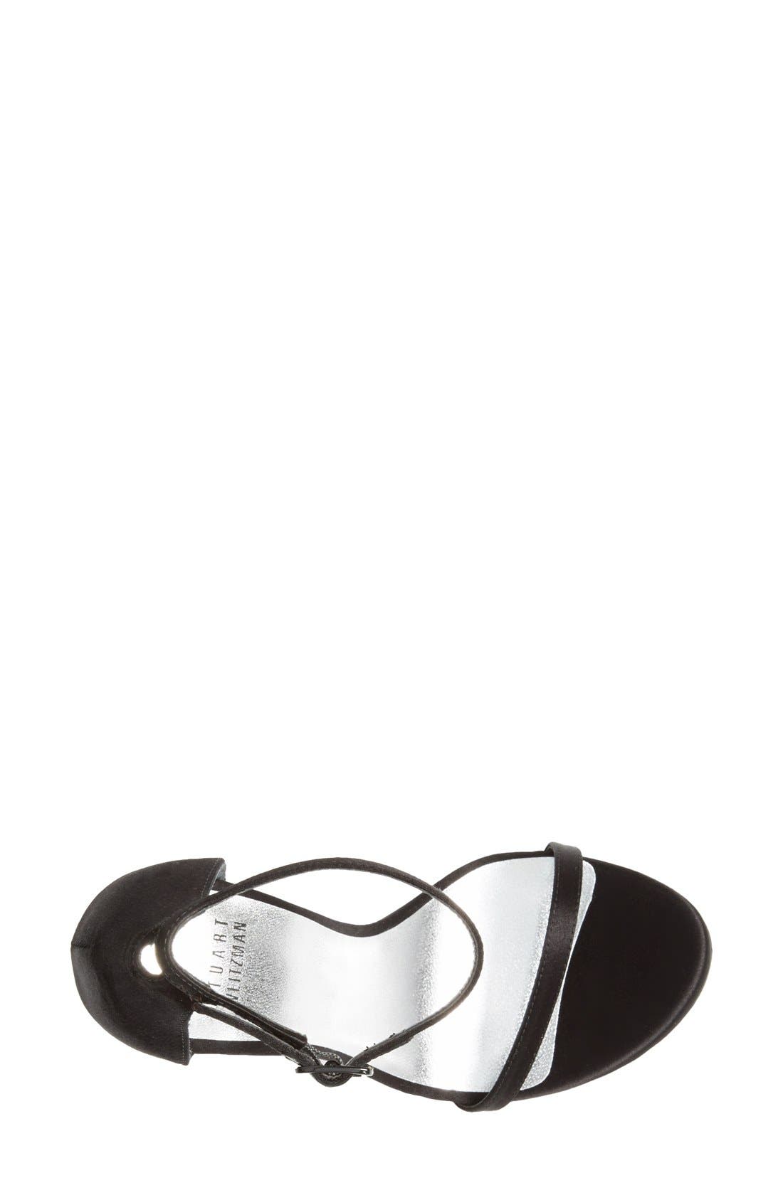 'Nudist' Sandal, Alternate, color, BLACK SATIN