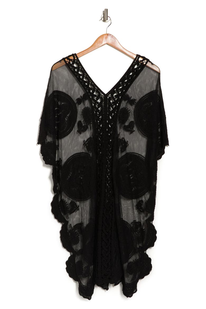 Leaf Lace Topper, Alternate, color, BLACK